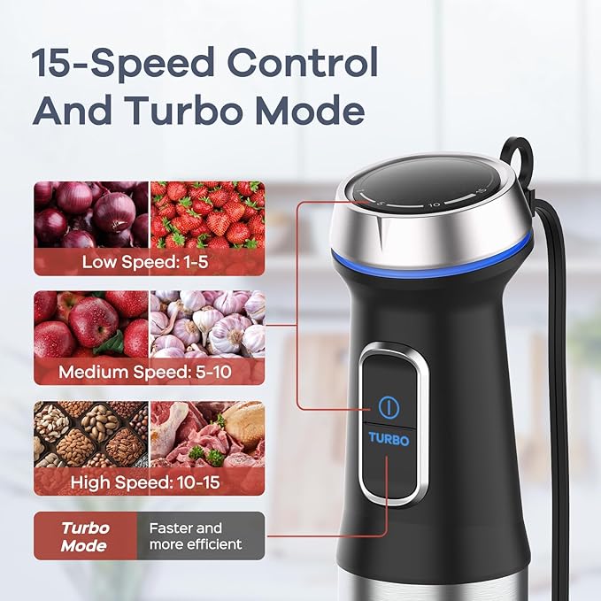 Ganiza GH10 5-in-1 Immersion Blender Handheld and An Extra 800ml Mixing Baker Bundle