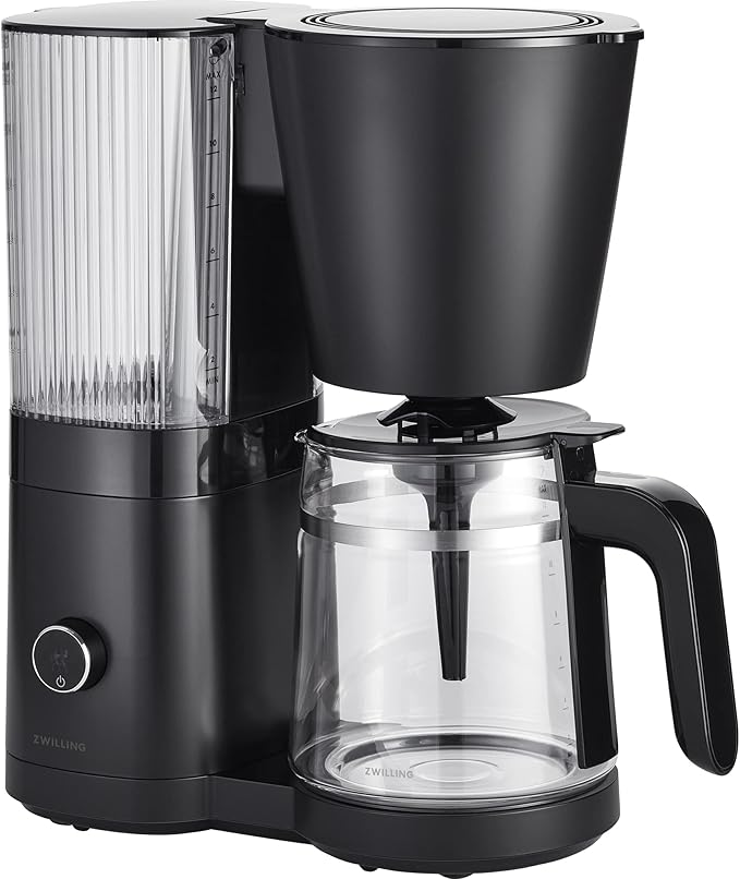 ZWILLING Enfinigy Glass Drip Coffee Maker 12 Cup Awarded the SCA Golden Cup Standard Black