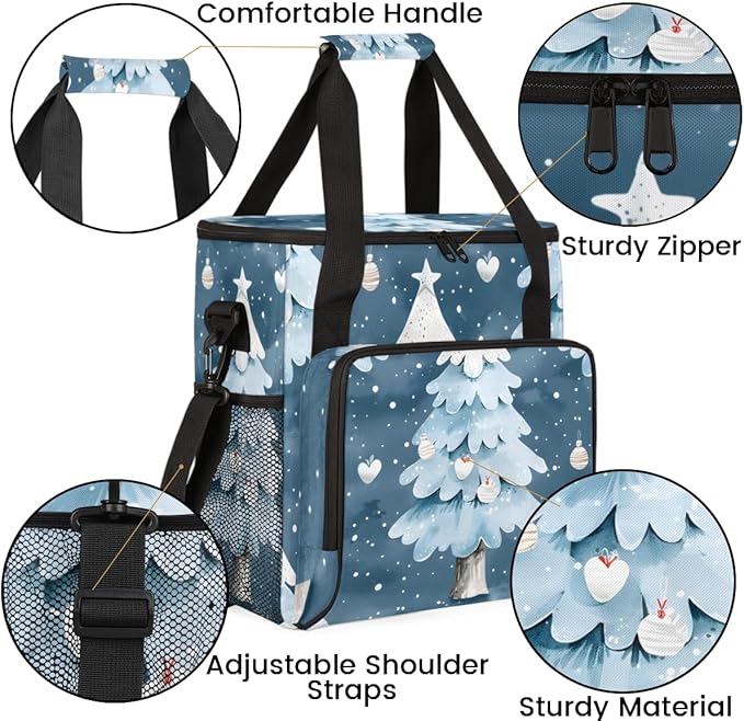 Magical Tree Christmas Coffee Maker Carrying Bag Travel Storage Bag Compatible with K-Mini or K-Mini Plus Single Serve Coffee Brewer Carrying Case with Multiple Pockets &amp Shoulder Strap