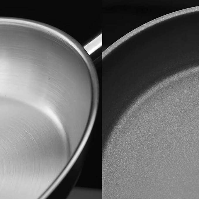 Stainless Steel Pots And Pans Set Induction Cookware Set With 2 Saucepans 2 Fry Pans Non-Stick 5 Qt Sauté Pan And 12 Qt Stock Pot Stainless Steel Cookware Set (10-Piece)