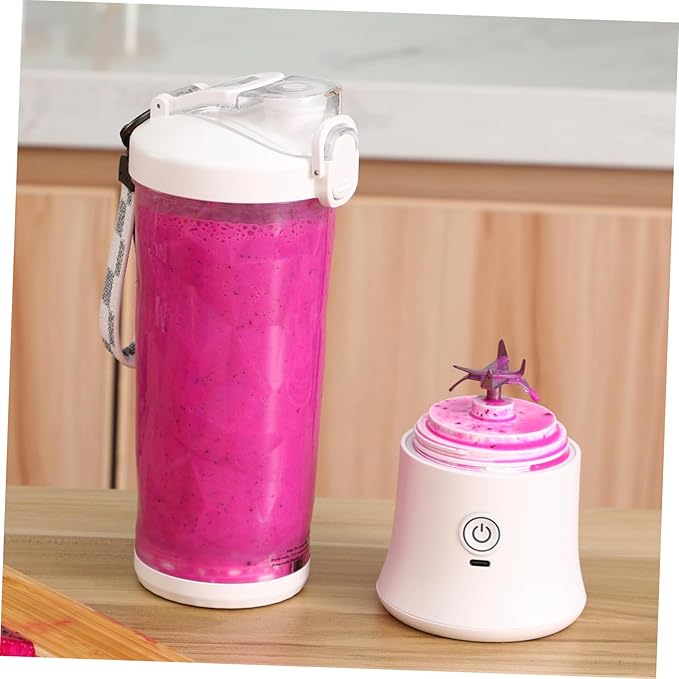 Portable Cordless Juicer Cup for Fresh Juice and Smoothies Transparent Blender with Easy Operation Stylish Design for Home Go Use