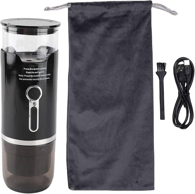 Portable Coffee Maker Heating Automatic Cordless Coffee Machine with 15 Bar Pressure 2000mAh Battery for Travel Camping