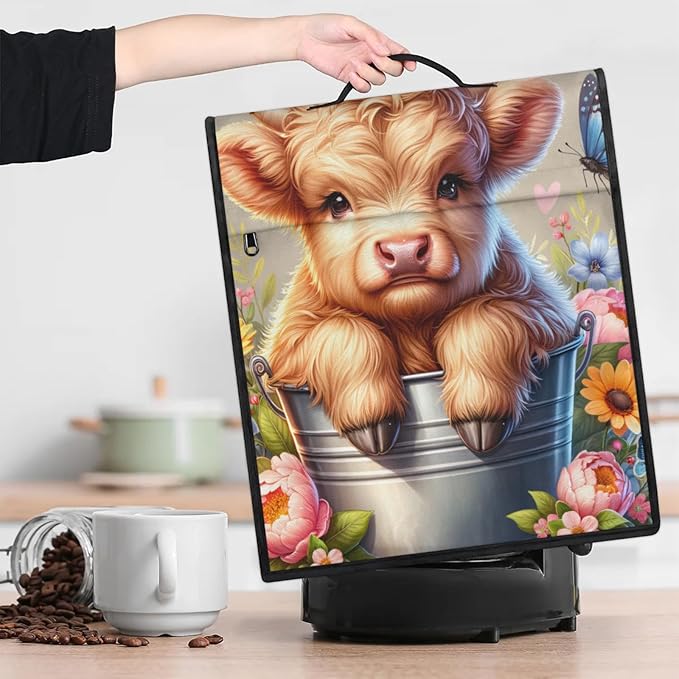 Kitchen Aid Mixer Cover Animal Cow Stand Mixer Cover Compatible with 6-8 Quarts Stand Mixers Dust Covers with Zipper Pocket Foldable Washable Kitchen Aid Organizer Bag