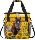 Coffee Maker Carrying Bag Horse Sunflower Floral Single Cup Coffee Maker Travel Bag Compatible with Keurig K-Mini or K-Mini Plus Portable Storage Bag with Shoulder StrapAZ-200