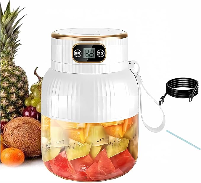 Portable BlenderPortable Blender for Shakes and Smoothies Personal Size High Speed Blender21oz USB C Rechargeable Blender for Travel/Picnic/Office/Gym/Sport (WHITE)