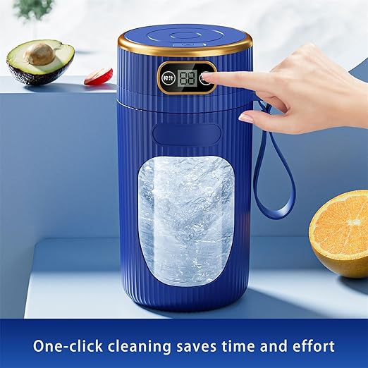 Portable Juicer Cup Real Battery - Easy Cleaning Ideal Health Enthusiasts Fitness Lovers(03Single with Lid)