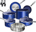 Deluxe DUXANO 14PC Healthy Pots and Pan With 9H Anti-scratch Coating 2-Layer Non-Stick Ceramic&ampPFAS Free Sensitively&ampEvenly Induction Cooking Enhanced Flavor with Infrared Cookware Dishwas