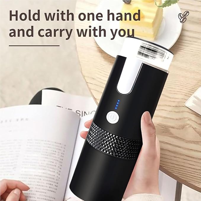 Portable Coffee Maker 170ml Capacity Rechargeable Electric Ground Coffee Capsules Maker for Travel Camping Office