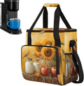 Yellow Sunflower Apple Coffee Maker Carring Bag Travel Carrying Storage Tote Bag Compatible with Keurig K-Mini or K-Mini Plus Portable Single Serve Coffee Brewer Case with Pockets for K-cup Pods