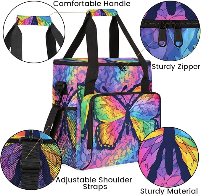 Dreamy Butterfly Coffee Maker Carrying Bag Abstract Butterfly Travel Storage Bag Compatible with K-Mini or K-Mini Plus Single Serve Coffee Brewer Carrying Case with Multiple Pockets &amp Shoulder S