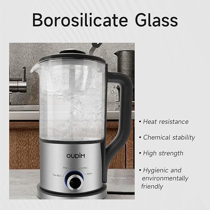 Drip Electric Coffee Maker Electric Kettle Watering Extracts 600 Watts 1.2L BPA-free Tea Free Kettle Coffee Press Glass and Stainless Steel Coffee Maker Tea Kettle
