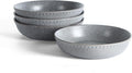 Stone Lain Comet 4-Piece Pasta Bowl Set Stoneware Bowls Dishwasher and Microwave Safe Dish Set for 4 Grey