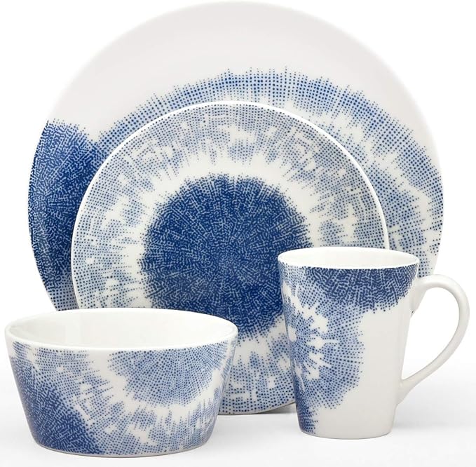 Noritake Aozora 4-Piece Place Dinnerware Setting in Blue/White