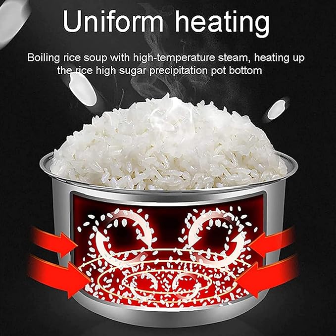 Mini Rice Cooker 1.2L Portable Multifunctional Food Heating Steamer With Double Inner Pot Porridge Steamer 1-2 People#2 (#1) (#1)