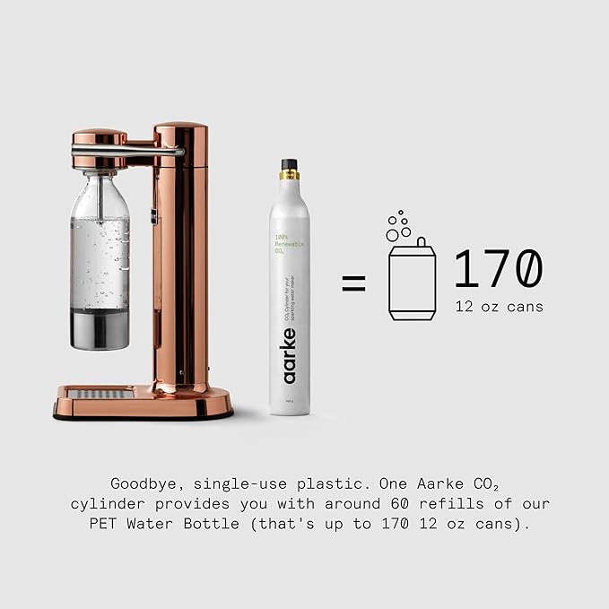 aarke - Carbonator III Premium Carbonator/Sparkling &amp Seltzer Water Maker with PET Bottle (Copper)