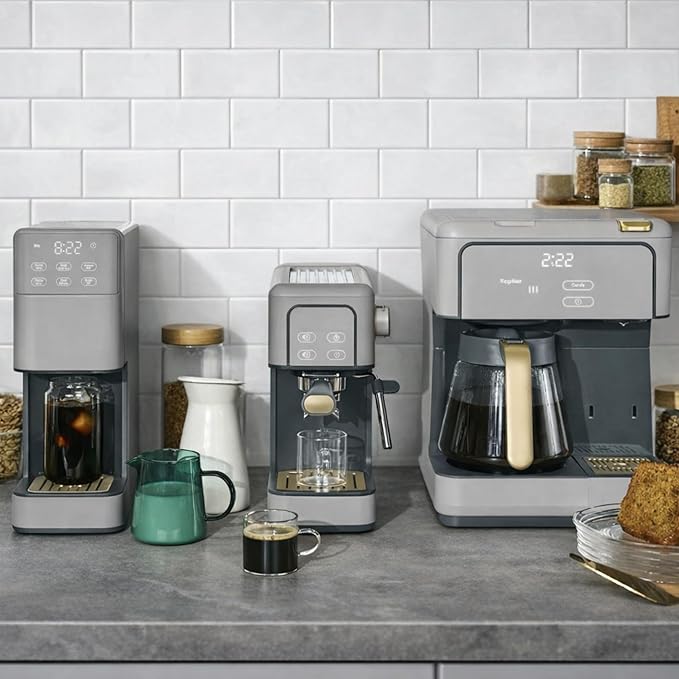 Multi Brew Coffee Maker with Single Serve and Carafe Brewing Options for Countertop Home Use (Porcini Taupe)