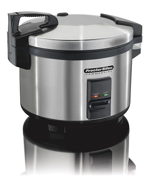 Proctor Silex Commercial 37540 Rice Cooker/Warmer 40 Cups Cooked Rice Capacity Nonstick Inner Pot Hinged Lid Stainless Steel Housing Conforms to NSF