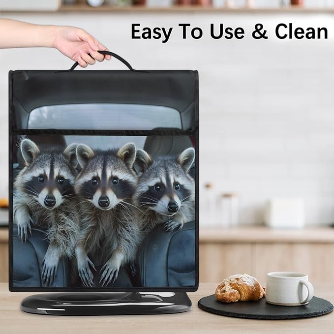 cfpolar Kitchen Aid Mixer Cover Compatible with 6-8 Quarts Cute Raccoon Animal Stand Mixer Cover Kitchen Aid Mixers Accessories Appliance Organizer Bag Dust Covers with Zipper Pocket