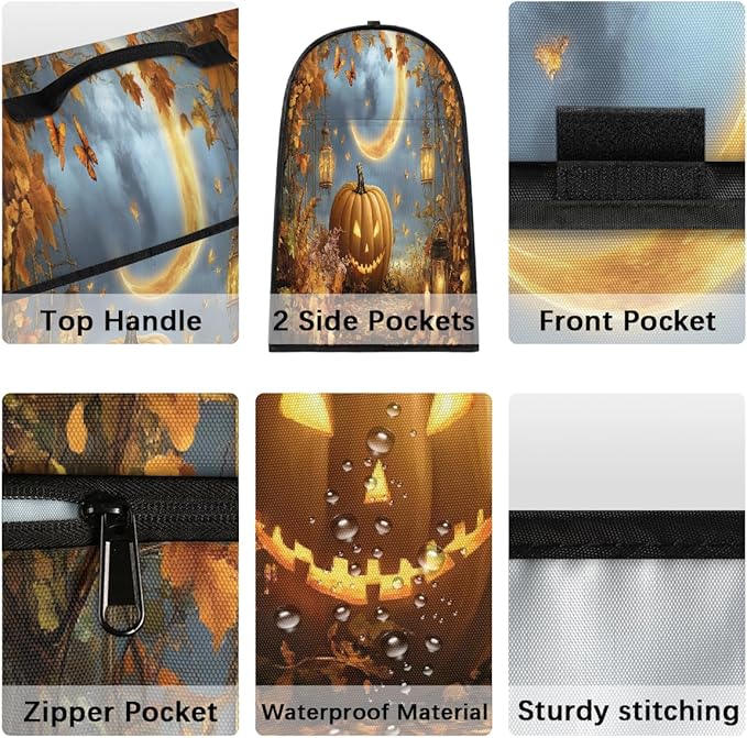 cfpolar Kitchen Aid Mixer Cover Compatible with 6-8 Quarts Fall Pumpkin Maple Leaves Stand Mixer Cover Kitchen Aid Mixers Accessories Appliance Organizer Bag Dust Covers with Zipper Pocket