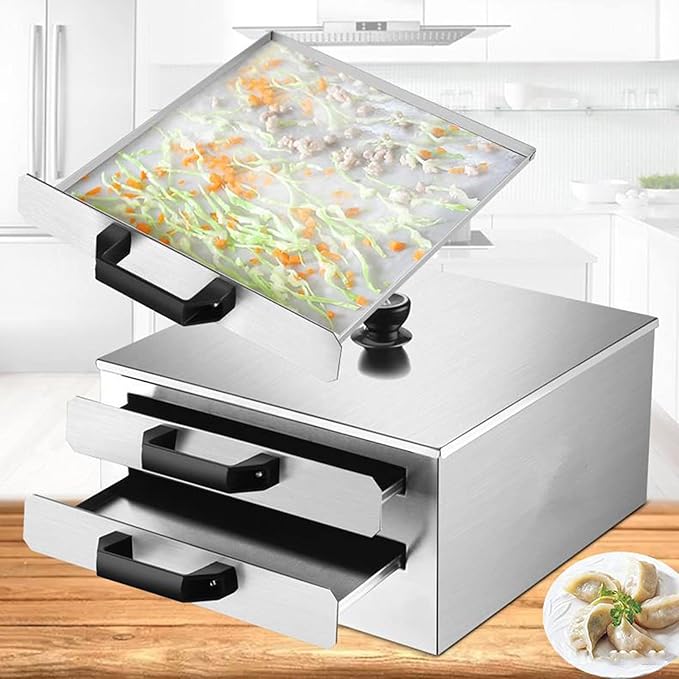 AIZYR Rice Noodles Steamer - 2-Layer Rice Noodle Rolls Maker Cantonese Cuisine Roll Cooker with 304 Stainless Steel Trays for Vegetables Seafood