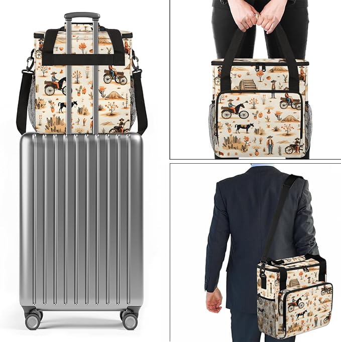 Polynesian Pattern Coffee Maker Carrying Bag Retro Graffiti Travel Storage Bag Compatible with K-Mini or K-Mini Plus Single Serve Coffee Brewer Carrying Case with Multiple Pockets &amp Shoulder Str