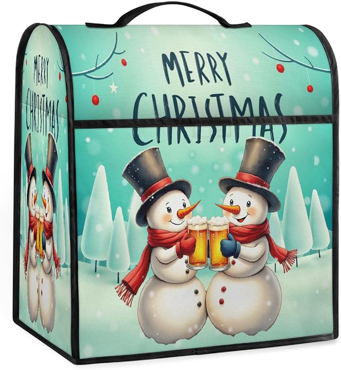 cfpolar Kitchen Aid Mixer Cover Compatible with 6-8 Quarts Xmas Snowman Christmas Stand Mixer Cover Kitchen Aid Mixers Accessories Appliance Organizer Bag Dust Covers with Zipper Pocket