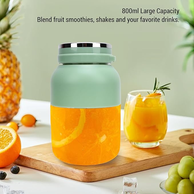800ml Portable Blender Personal Professional Coffee Grinder Protein Shake Blender Drink Mixer Bottle with Lid Straw for Gym Travel
