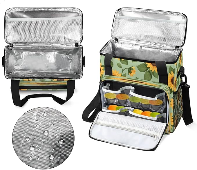 Lovely Sunflowers Coffee Maker Carrying Bag Compatible with K-Mini or K-Mini Plus Portable Single Cup Coffee Maker Case with Pockets for K Cup Pods