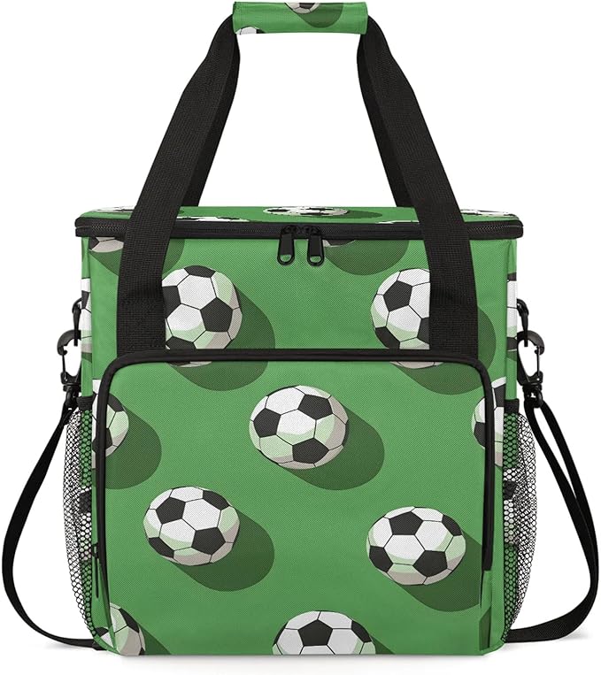Soccer Ball Travel Coffee Maker Carrying Bag Large Organizer Storage Tote Bag Insulated Reusable Cooler Grocery Bags