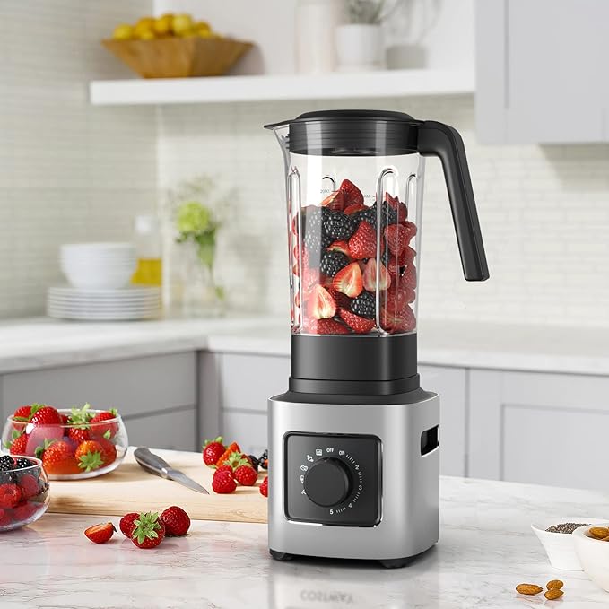 LDAILY Professional Blender Heavy Duty Smoothie Maker w/ 1500W Motor 68 oz Tritan Jar 6 Stainless Steel Blades 5-Level Speed Control &amp 5 Preset Modes Blender for Milkshake &amp Juice Silver