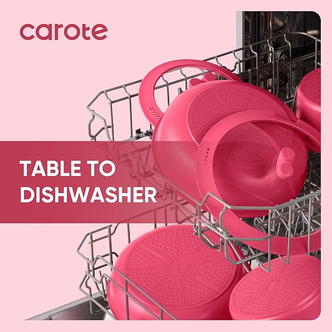 CAROTE 15pcs Pots and Pans Set Non Stick Cookware Set Non Toxic with Detachable Handle Induction Kitchen Cooking Set Dishwasher/Oven Safe RV/Camping Cookware