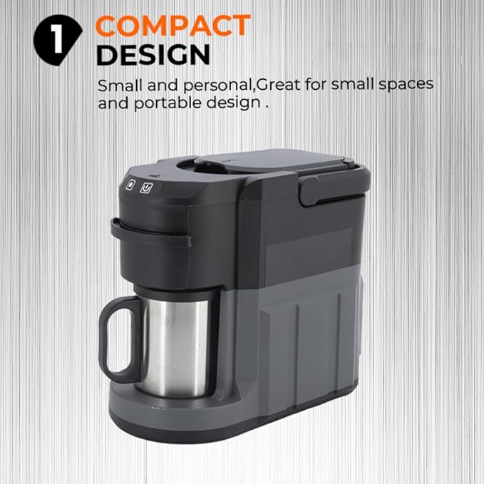 Cordless Capsule Espresso Machine – Rechargeable 20V Pump-Pressure Portable Coffee Maker 240 ml Water Tank 140 ml Single-Cup Drip-Style Easy-Clean Black