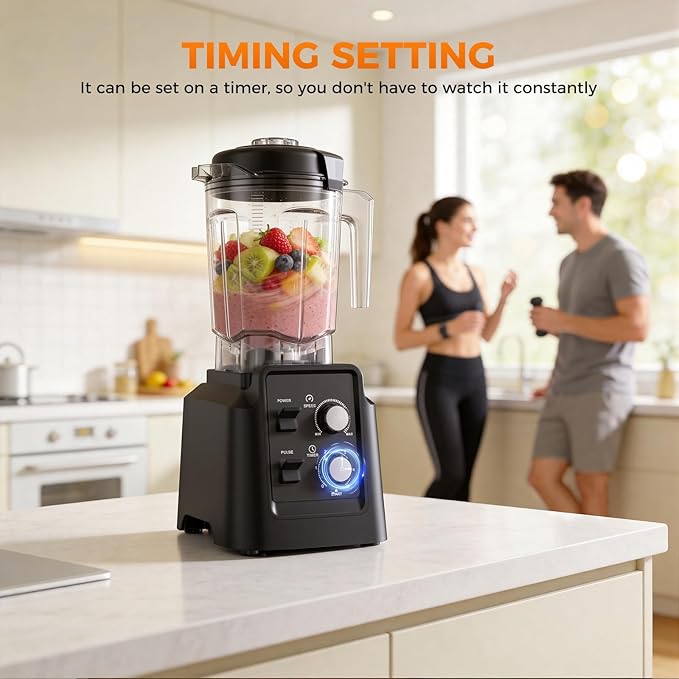 Blender Blender for Smoothies with 68Oz. Pitcher 27Oz. Grinder and 20Oz. To-go Cup 28000 RPM Countertop Blenders for Kitchen Ice Crushing Frozen Fruits - Timing Setting Speed Adjustable