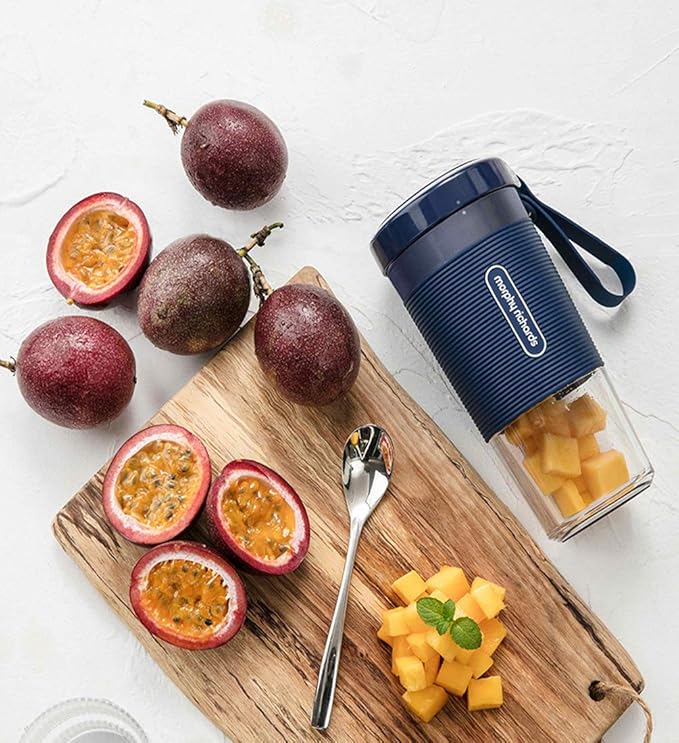 Portable Blender Mini Blender Smoothie Maker with USB Rechargeable Electric Blender Professional Commercial for Vegetables and Fruit Smoothie Maker Blender Food Processor 1400Mah 300MlBlue