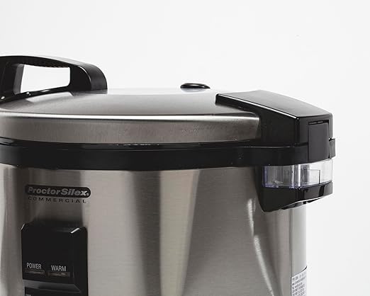 Proctor Silex Commercial 37540 Rice Cooker/Warmer 40 Cups Cooked Rice Capacity Nonstick Inner Pot Hinged Lid Stainless Steel Housing Conforms to NSF