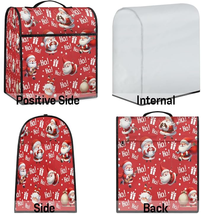 cfpolar Kitchen Aid Mixer Cover Compatible with 6-8 Quarts Cute Santa Claus Hat Xmas Stand Mixer Cover Kitchen Aid Mixers Accessories Appliance Organizer Bag Dust Covers with Zipper Pocket