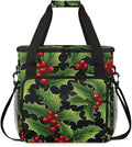 Holly Berry Flowers Coffee Maker Carrying Bag Fantastic Flowers Travel Storage Bag Compatible with K-Mini or K-Mini Plus Single Serve Coffee Brewer Carrying Case with Pockets &amp Shoulder Strap