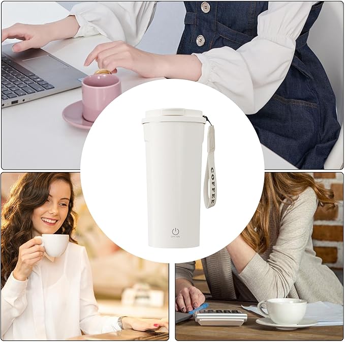 Automatic Stirring Coffee Mug – 400ml Rechargeable With Temperature Display Magnetic Mixer | Portable Self Mixing Cup For Milk Shakes Tea Lattes Oatmeal Drinks Home Office Travel Camping
