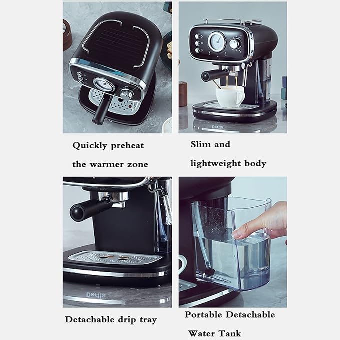 Espresso Machine 15 Bar Pump Pressure home small milk frother coffee machinesuitable for mocha cappuccino latte