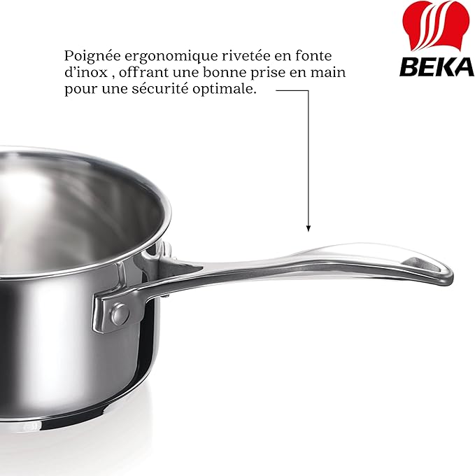 Beka Cookware Chef 4 Piece Stainless Steel Saucepan Set 44.5 x 24.5 x 15 cm Silver