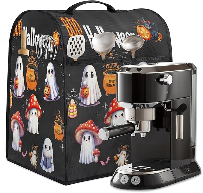 cfpolar Kitchen Aid Mixer Cover Compatible with 6-8 Quarts Halloween Pumpkin Spider Ghosts Stand Mixer Cover Kitchen Aid Mixers Accessories Appliance Organizer Bag Dust Covers with Zipper Pocket