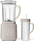 High Power Countertop Blender System with Multiple Speeds Ice Crushing Smoothie and Chopping Functions 50 oz Jar and 20 oz Single Serve Cup (Porcini Taupe)