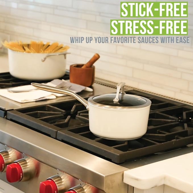 TeChef ValenCera Collection | Ceramic Nonstick Cookware Set Free of PFAS PTFE PFOA Made in Korea (6-Piece Set)