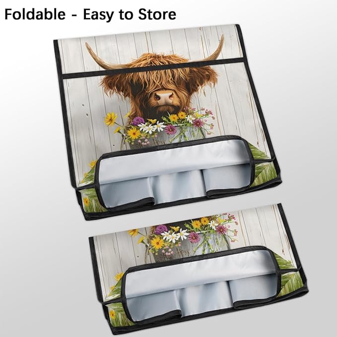Kitchen Aid Mixer Cover Flower Cute Cow Highland Stand Mixer Cover Compatible with 6-8 Quarts Stand Mixers Dust Covers with Zipper Pocket Foldable Washable Kitchen Aid Organizer Bag