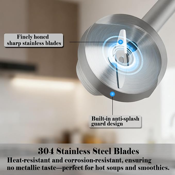 Handheld immersion Blender 11-Speed 1000W Immersion Blender with Anti-Splash Design Stainless Steel Blade for Blending Soup Smoothies MayonnaiseMaking Food Is More Convenient