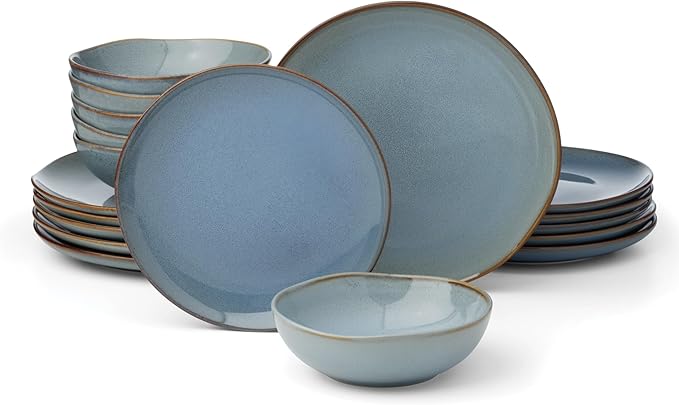 Oneida 899206 Organic Shades Blue 18-Piece Dinnerware Set Service For 6
