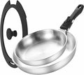 Inqibee Tri-Ply Stainless Steel Cookware Set with Removable Handle Detachable Handle 8.5-11 Inch Frying Pan Set Induction Kitchen Cooking Set for Home &amp RV Cooking Dishwasher and Oven Safe