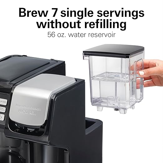 Hamilton Beach FlexBrew Trio 2-Way Coffee Maker Compatible with K-Cup Pods or Grounds Combo Single Serve &amp Full 12c Pot Black - Fast Brewing (49902JN)