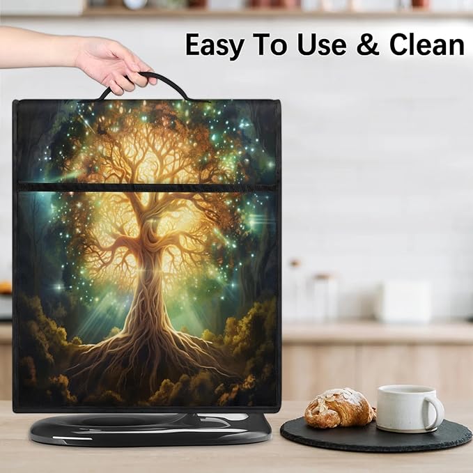 Kitchen Aid Mixer Cover Tree Of Life Green Stand Mixer Cover Compatible with 6-8 Quarts Stand Mixers Dust Covers with Zipper Pocket Foldable Washable Kitchen Aid Organizer Bag