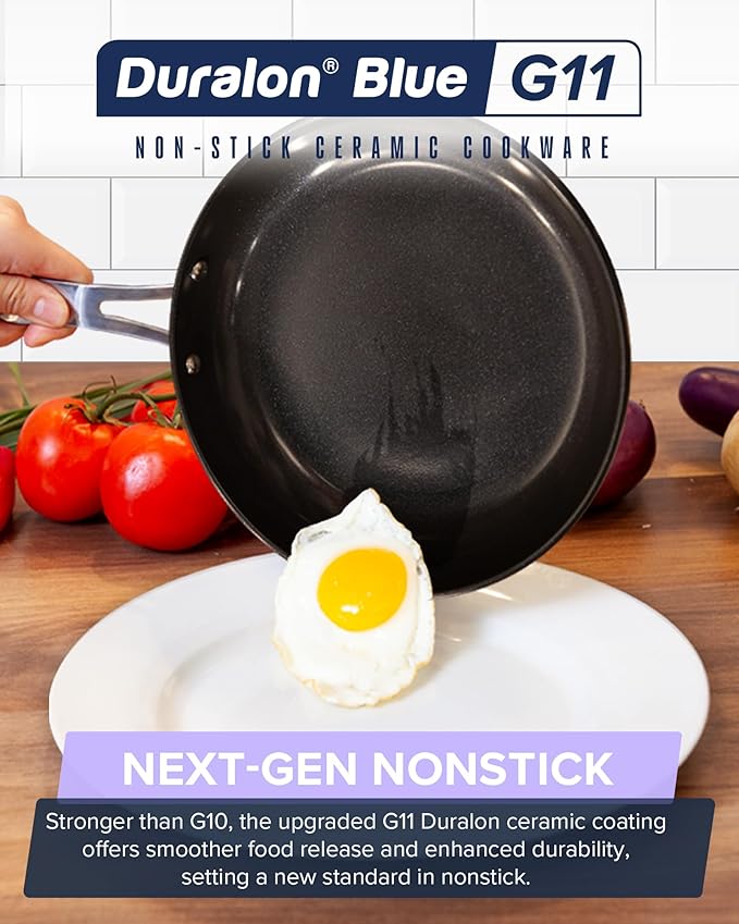 Nuwave Healthy G11-Pots and Pans Set Non Stick 9H Near-Diamond Hardness Scratch-Resistant Works on All Stovetops PFAS Free with Frying Pans Saucepans &amp Glass Lids Stay-Cool Handles Lilac